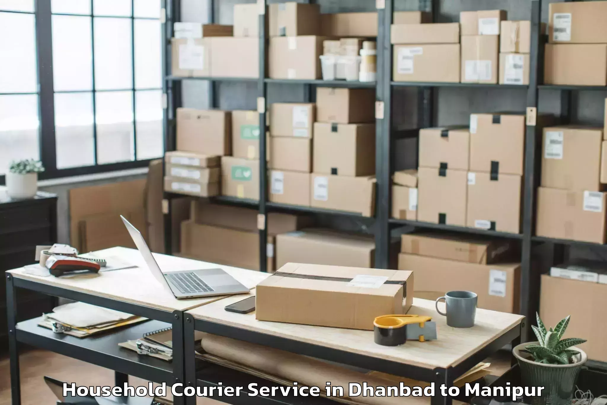 Affordable Dhanbad to Sawombung Household Courier